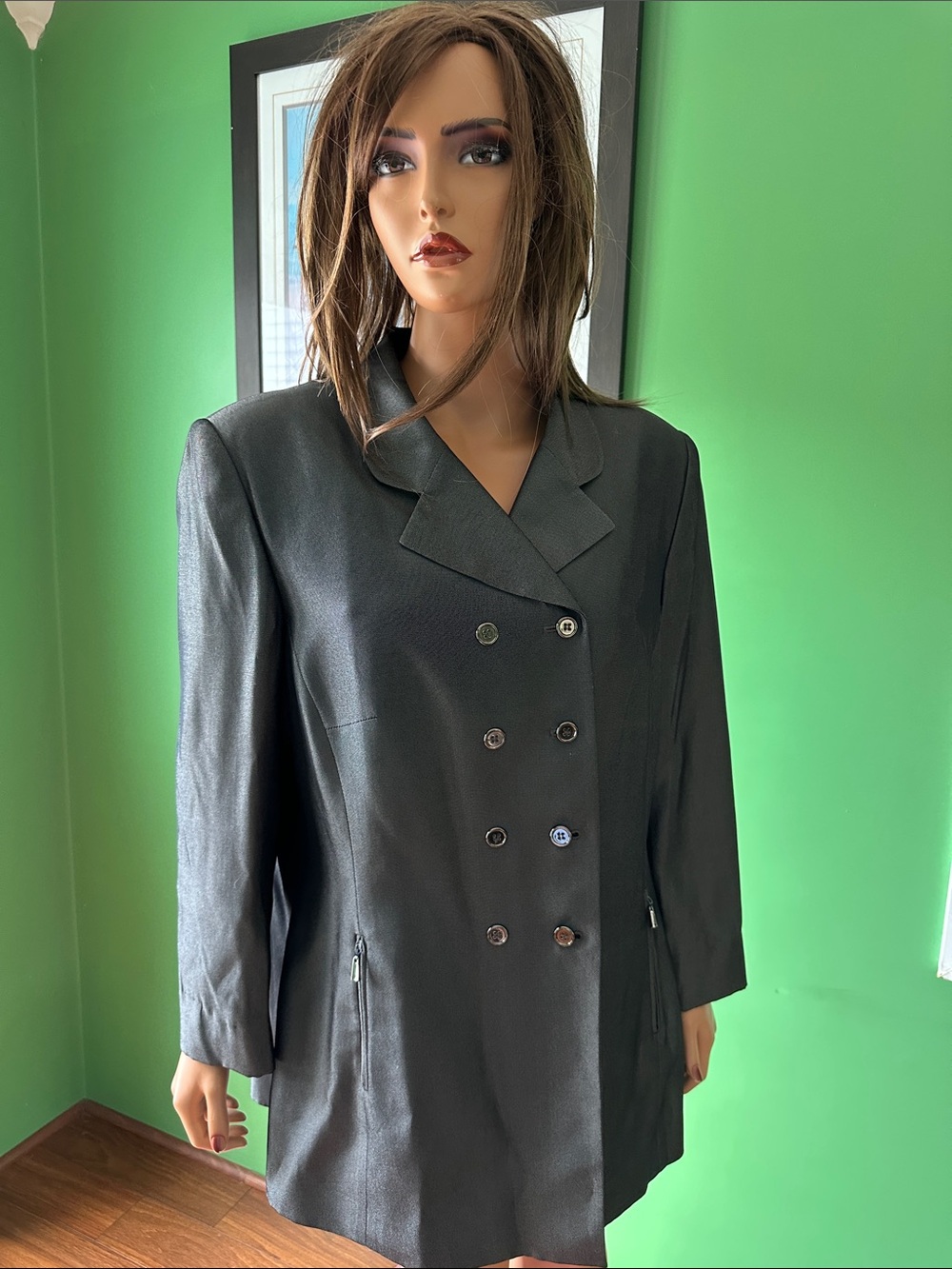 🌹🌹EUC Vintage Le Suit Metallic Gray Women's Tailored Blazer🌹🌹